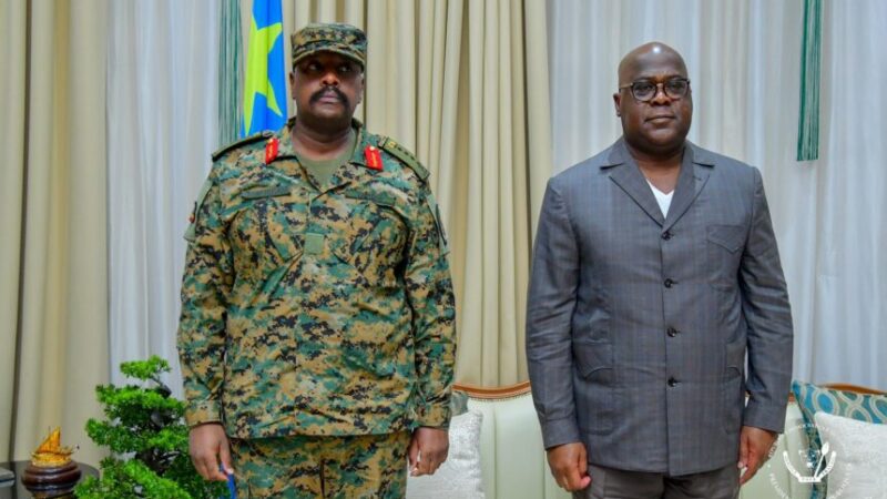 Gen. Muhoozi yanyuzwe n’uburyo yakiriwe na Tshisekedi