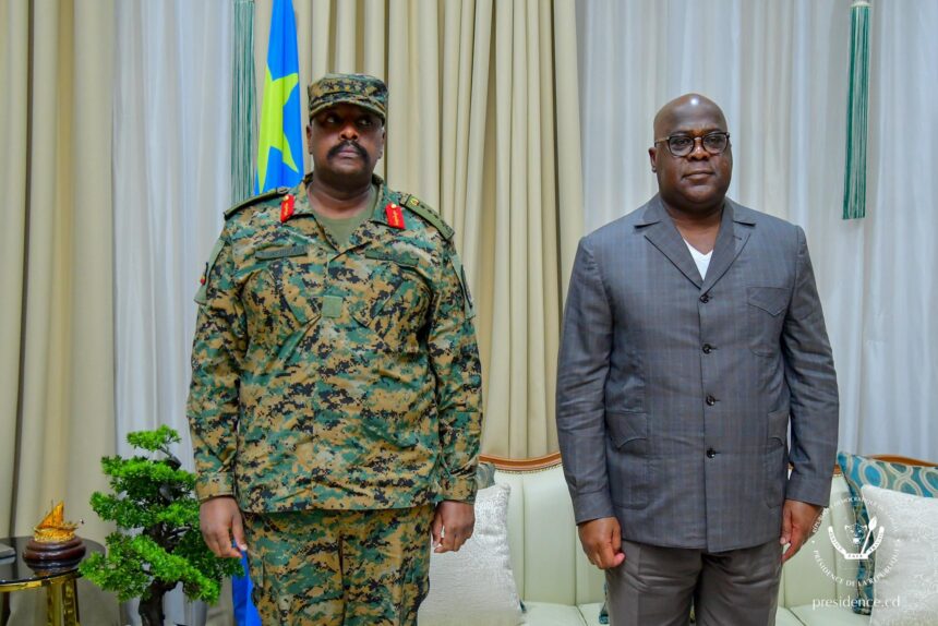 Gen. Muhoozi yanyuzwe n’uburyo yakiriwe na Tshisekedi