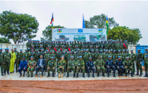 Ingabo za RDF ziri muri Santrafurika zambitswe imidari y’ishimwe